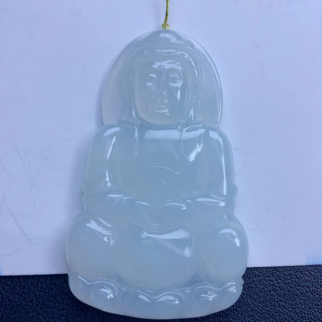 翡翠未镶嵌颈饰观音