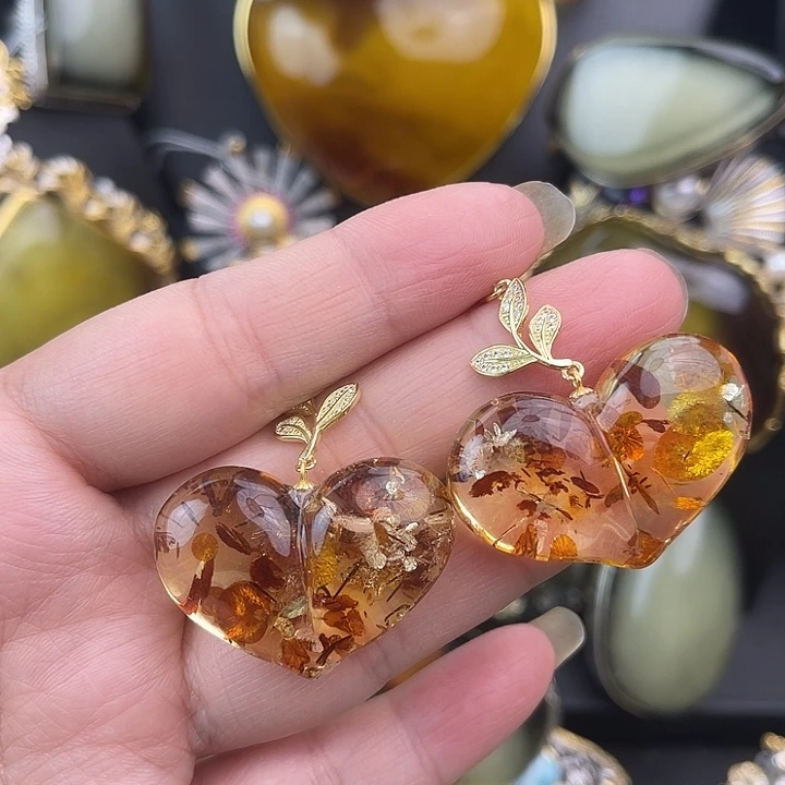 琥珀银S925镶嵌裸石