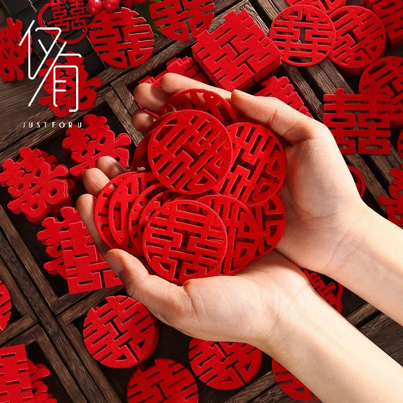 【仅有】迷你小喜字贴 乔迁之喜花艺包装配饰装饰 布置摆件