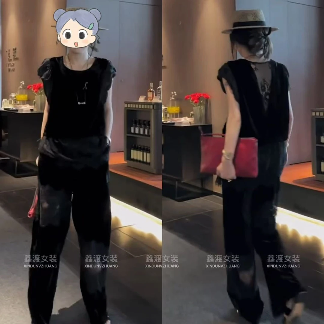 2025夏季新款时尚显瘦气质女士网红洋气两件套百搭款D9940