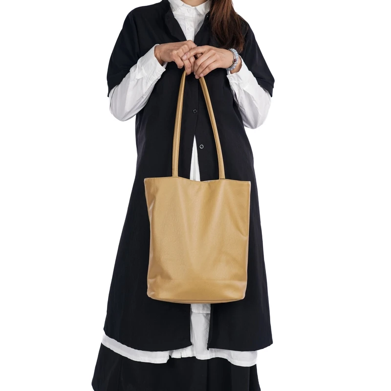 无则艺【细带水桶包】原创小众敞口单肩学生潮流布包单肩包水桶包