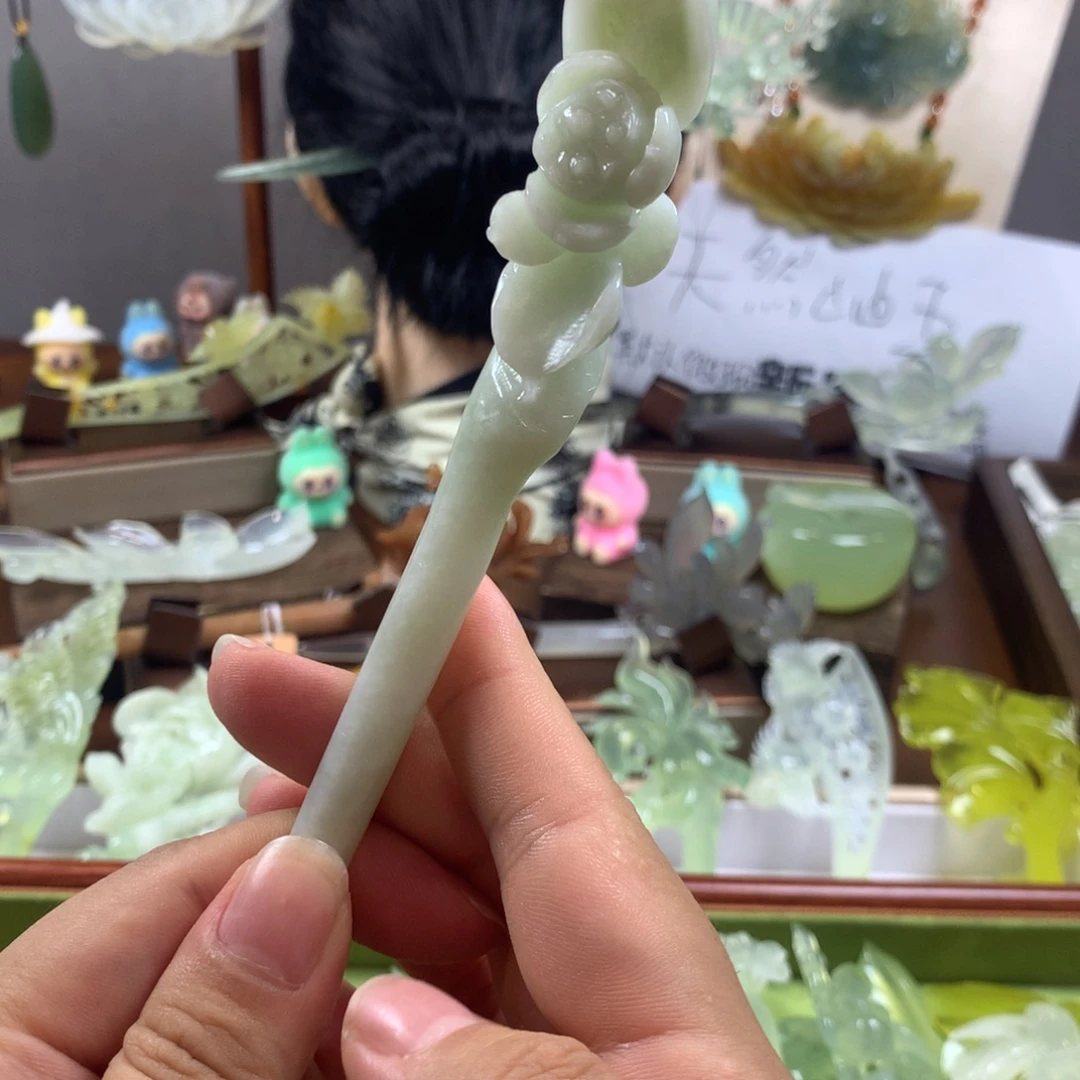 蛇纹石玉未镶嵌发饰