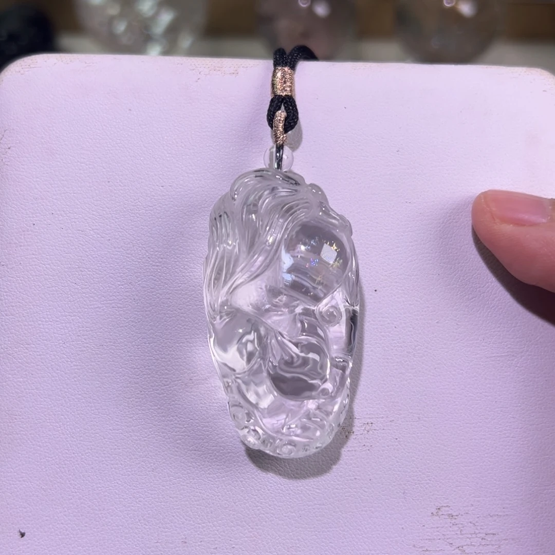 水晶颈饰未镶嵌白水晶狐牌