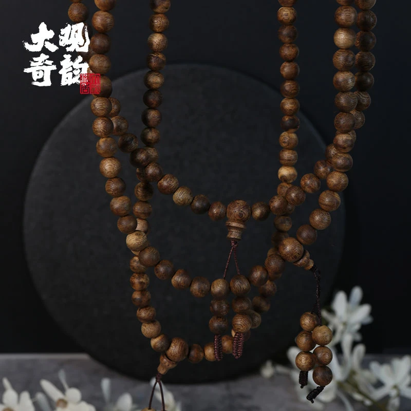 沉香【南山】A级8mm沉香手串圆珠规格多圈长串海南产区饱满天然大观