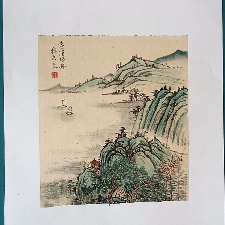 国画手绘山水作品