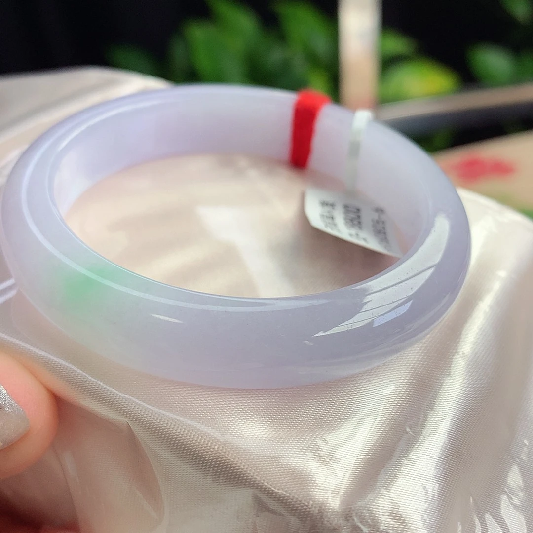 未镶嵌手镯翡翠52-53圈口冰春彩底装细腻干净11号仙女镯