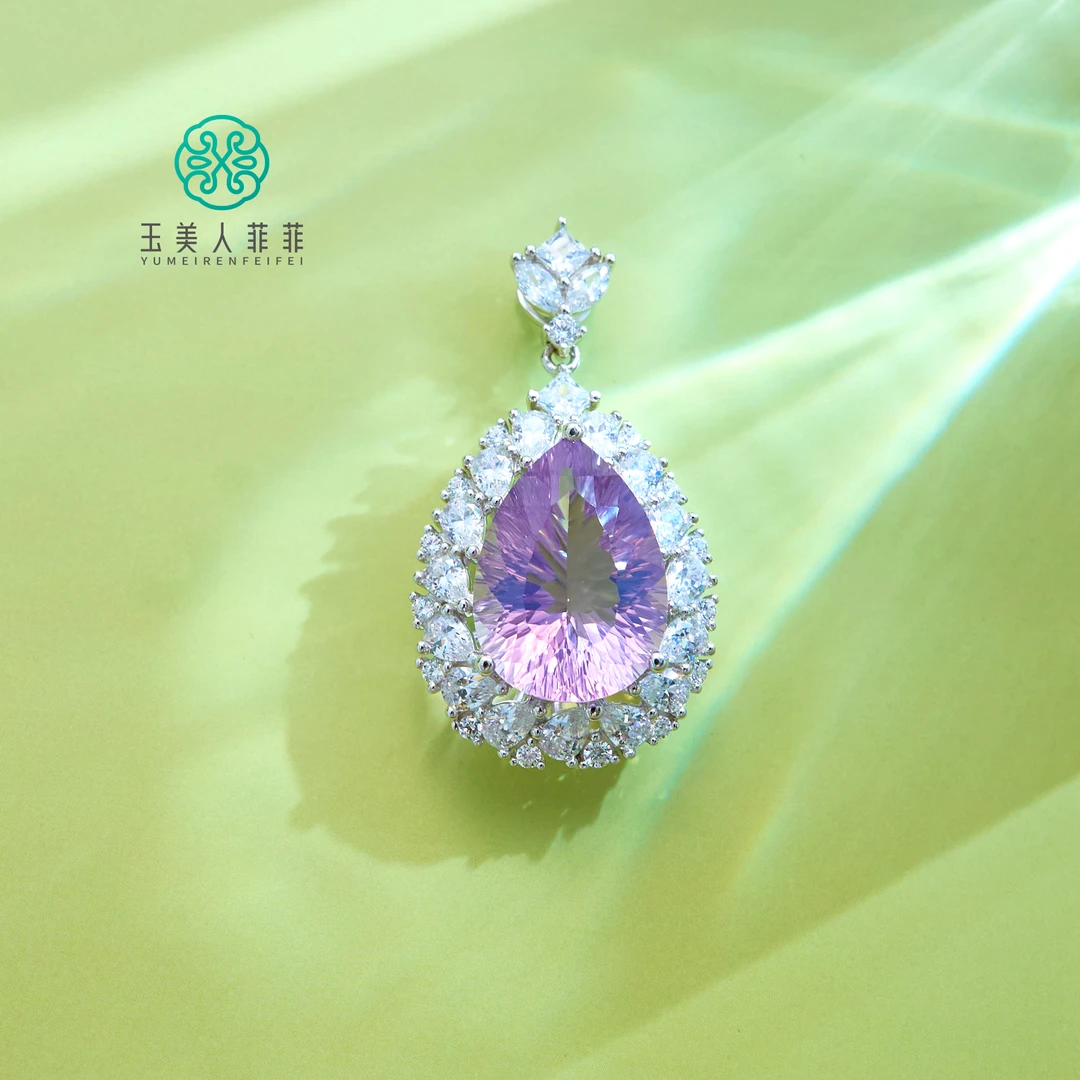 菲菲珠宝好%水晶水滴形吊坠约31*21mm