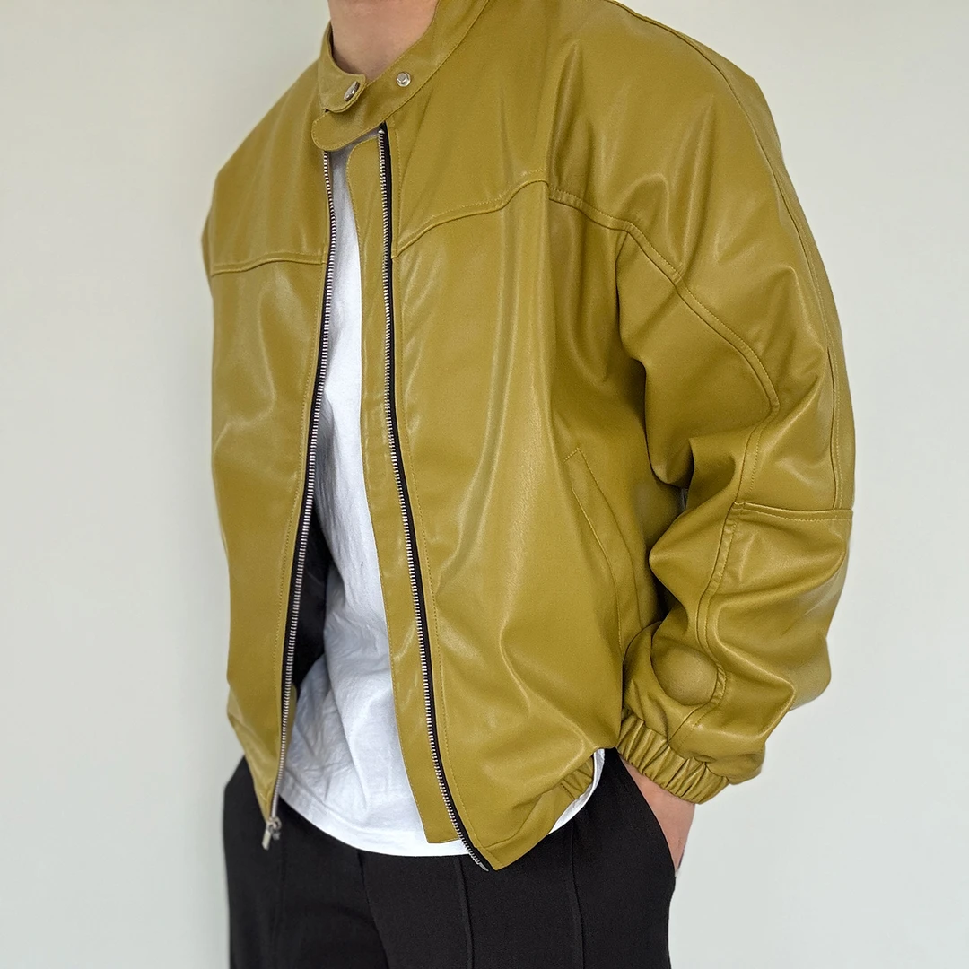 【2025早春新款】美式皮衣夹克男士外套休闲时尚百搭潮流简约W101