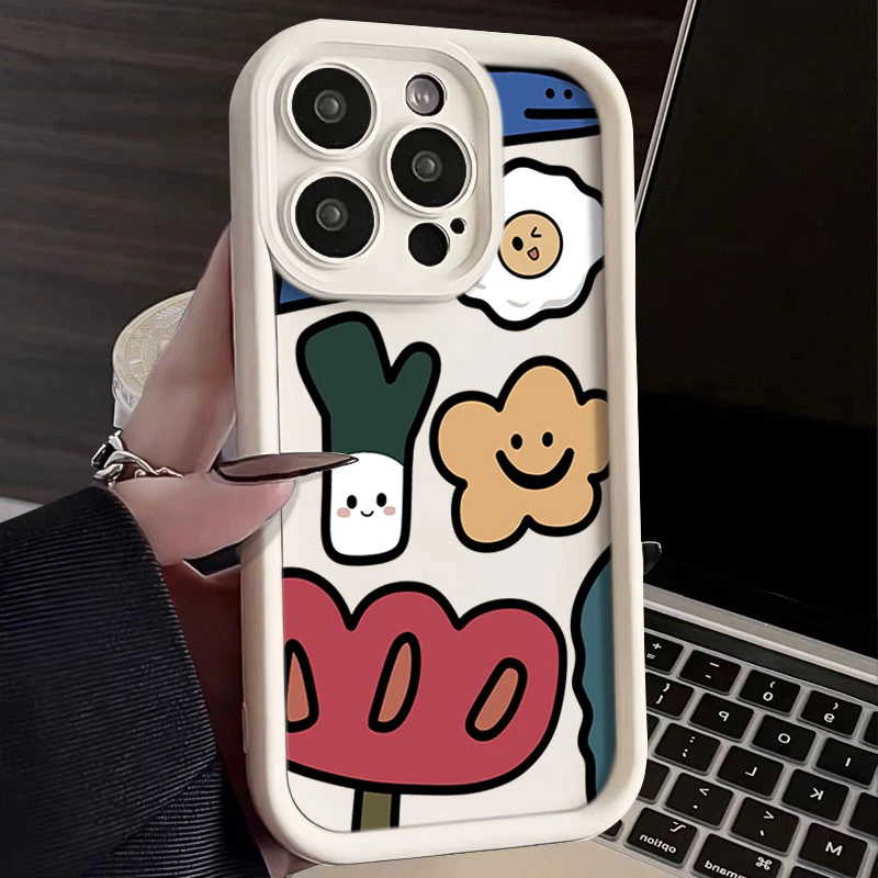 个性小葱鸡蛋适用iphone16苹果手机壳15promax金刚砂1413全包1211