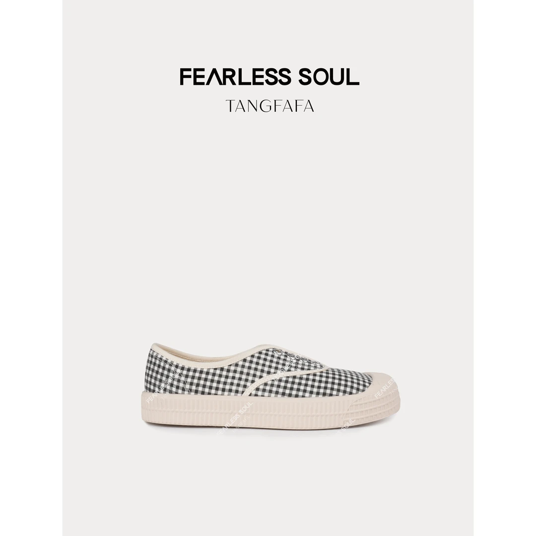 唐发发TFF新款"小方格"设计小众休闲通勤小格子帆布鞋 825FU020 *