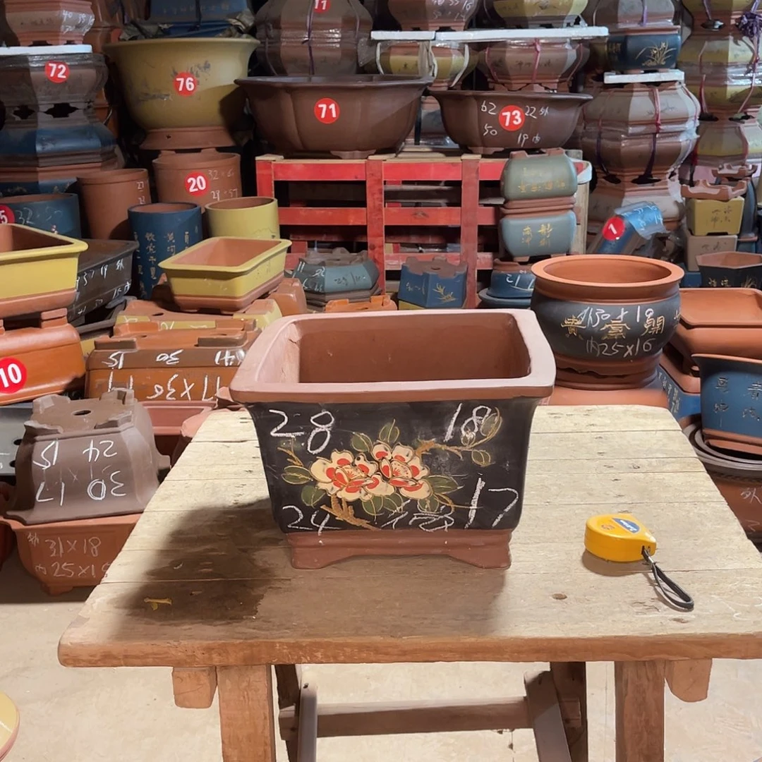 紫砂花盆四方盆一个