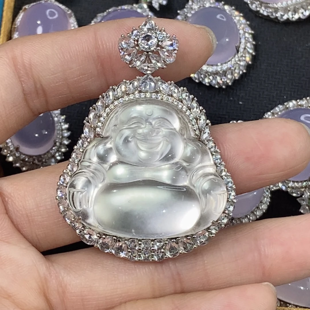 石英质玉吊坠(不含链)银S925镶嵌L*