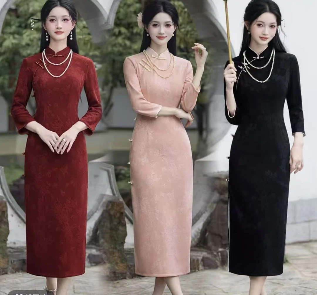 (加绒保暖）手工侧八扣精致旗袍