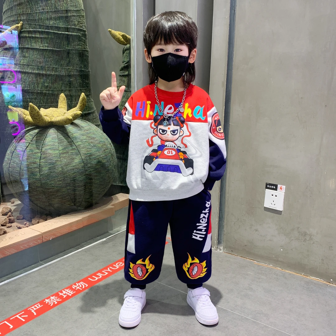 男童哪吒套装春季2025新款帅气小男孩洋气网红宝宝衣服儿童两件套