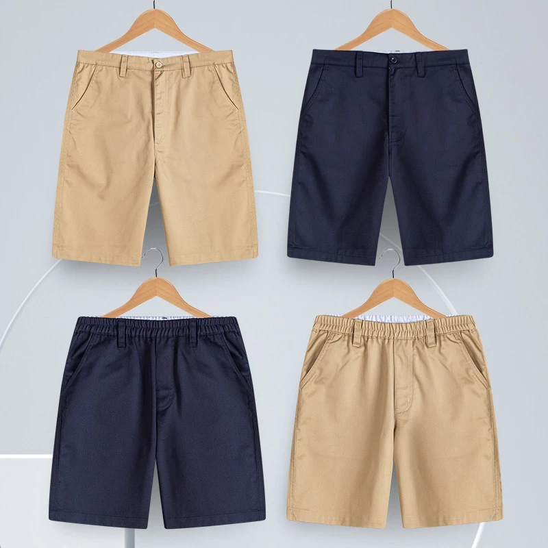 艾顿校服中小学生卡其色短裤西裤男女童英伦学院风西裤校服裤夏季