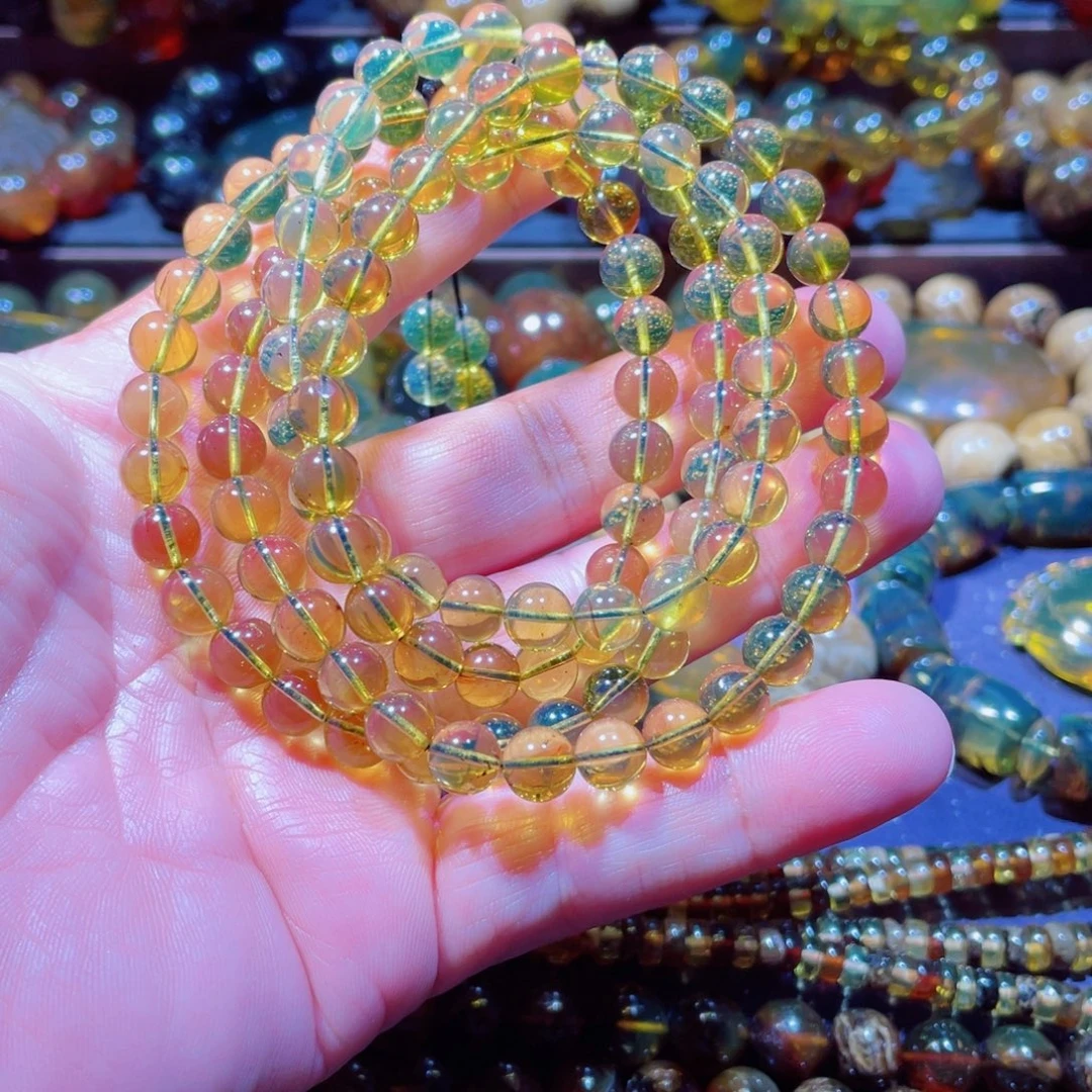 琥珀未镶嵌手链天然