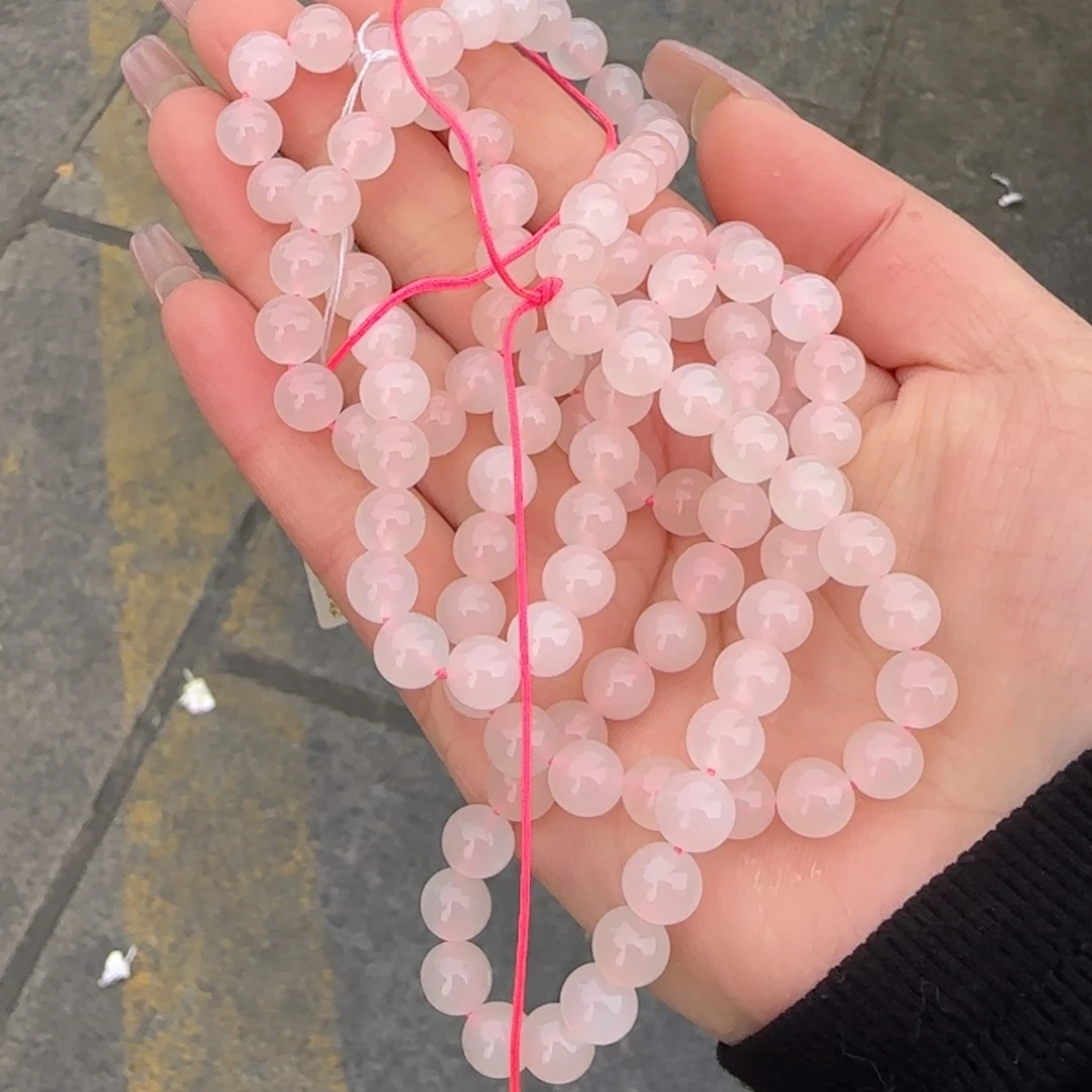 和田玉未镶嵌颈饰108颗冰粉