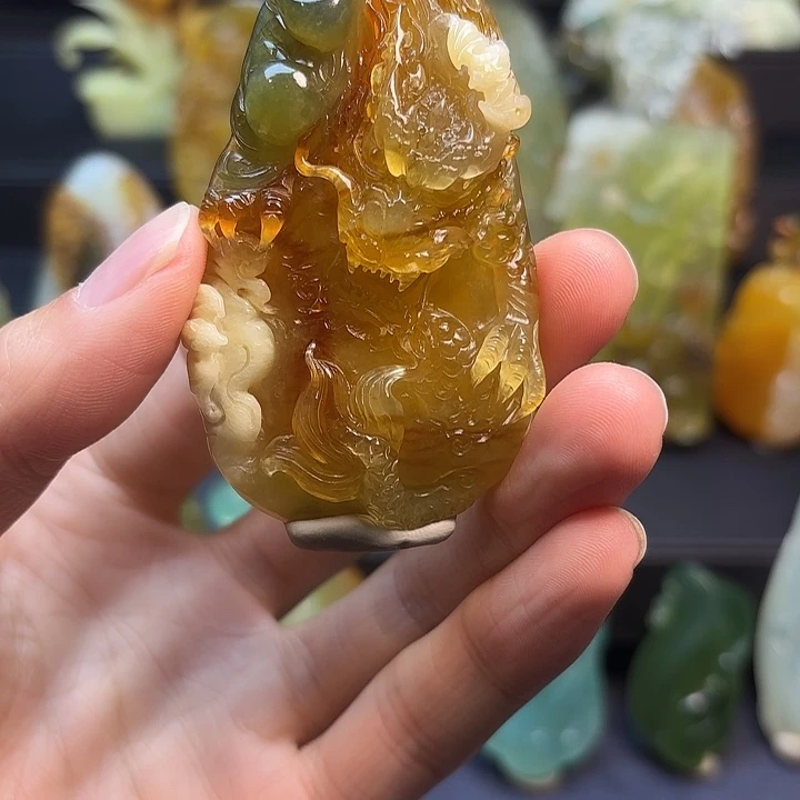 未镶嵌蛇纹石玉挂件旺