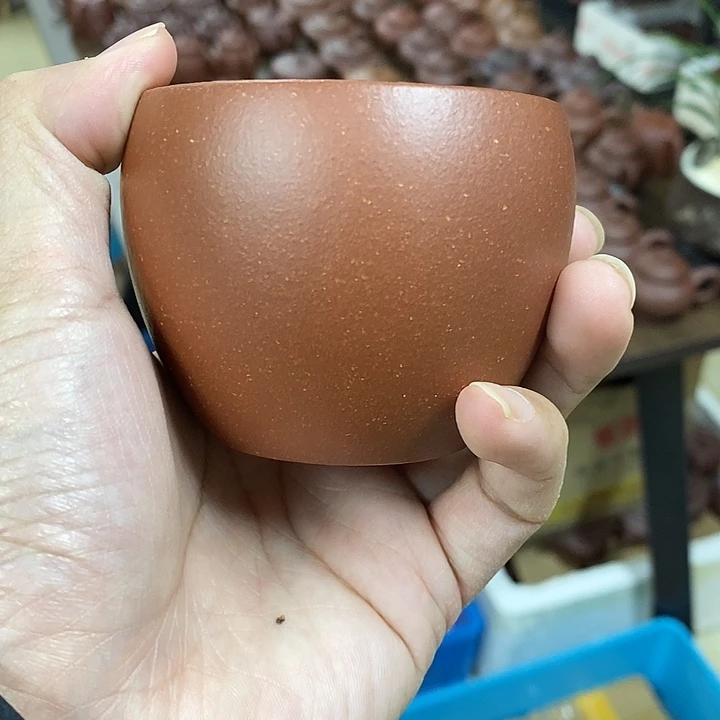 紫砂茶杯大缸杯红降坡