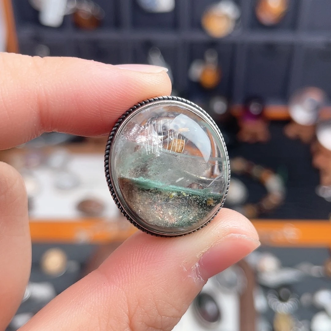 水晶颈饰银S925镶嵌砳*