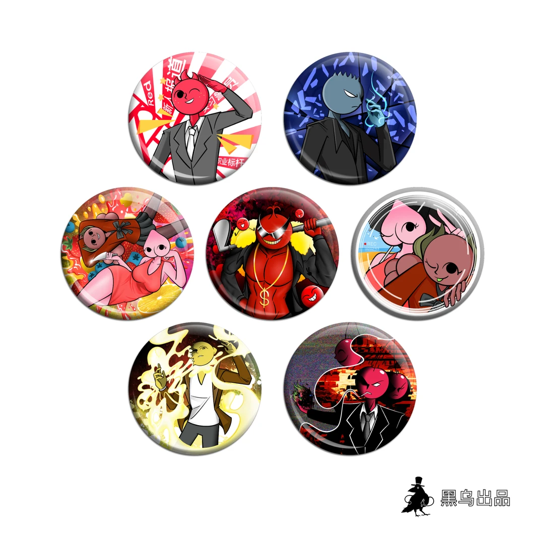 【黑乌制】鸟恒二创同人谷布鲁瑞德柠神桃子安妮莎瑞派吧唧58mm