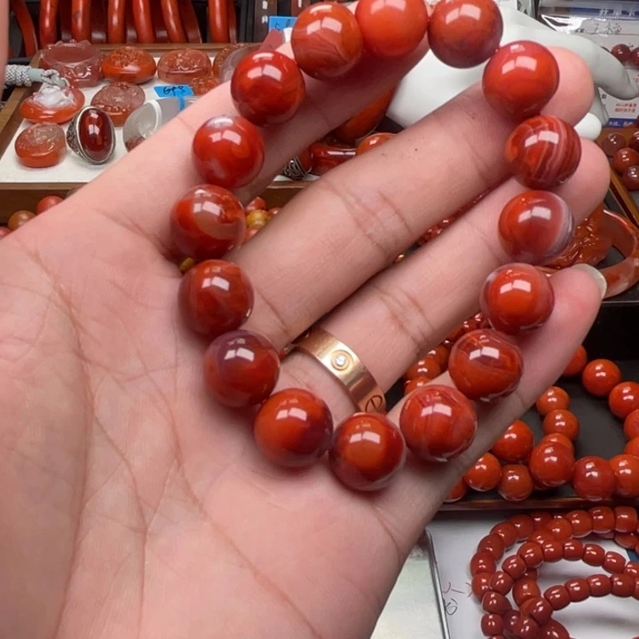 南红玛瑙未镶嵌手链