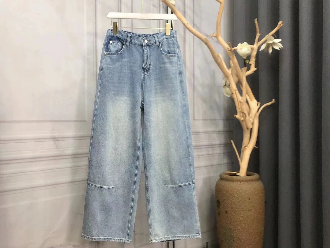 2025年春夏新款休闲宽松牛仔直筒裤8355#