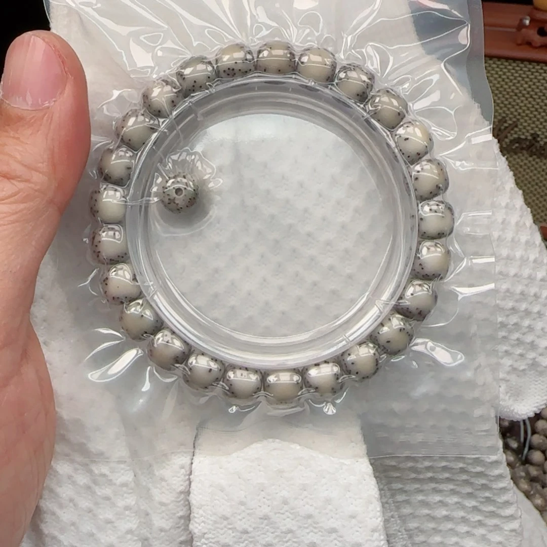 星月菩提手串骨瓷白侧留白针尖星9*8