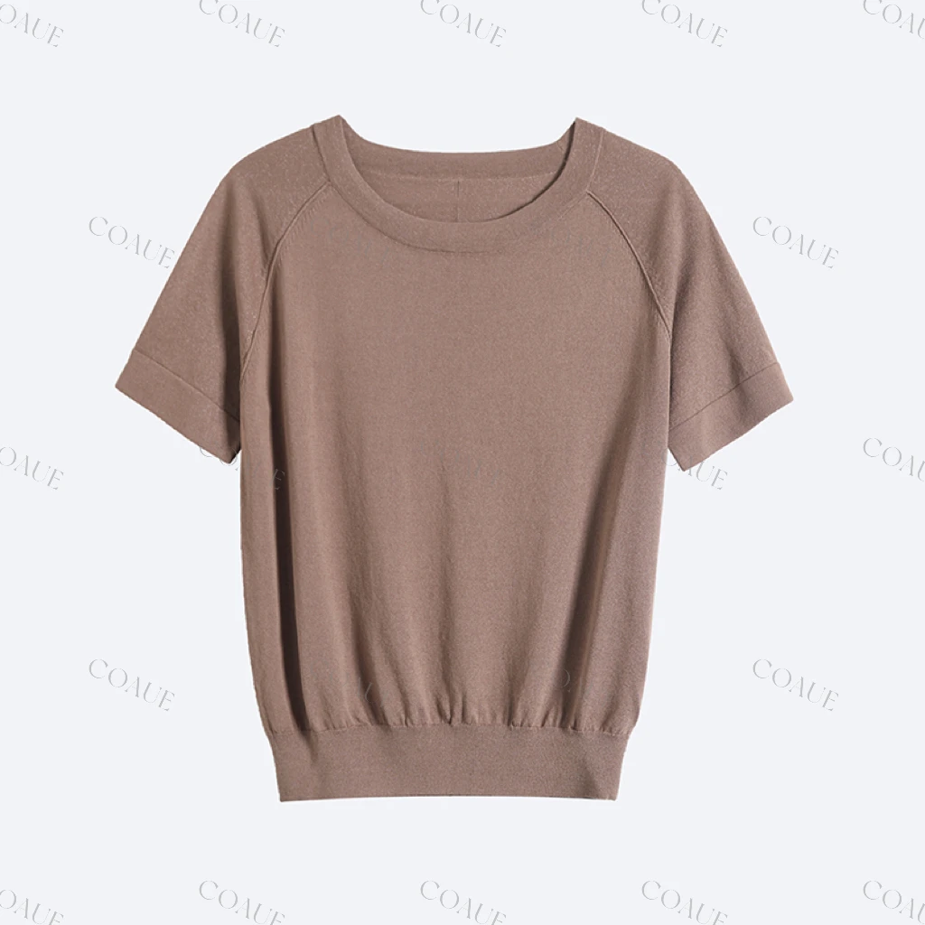 补贴浮力【高支冰氧蚕丝】 夏季新品显瘦休闲百搭上衣T恤