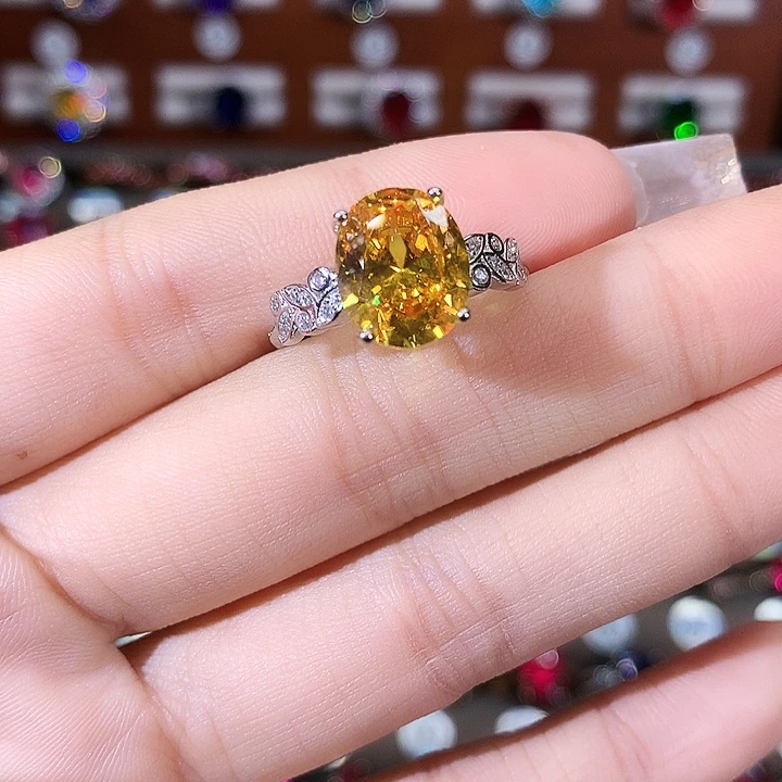 925银金丝雀黄戒指