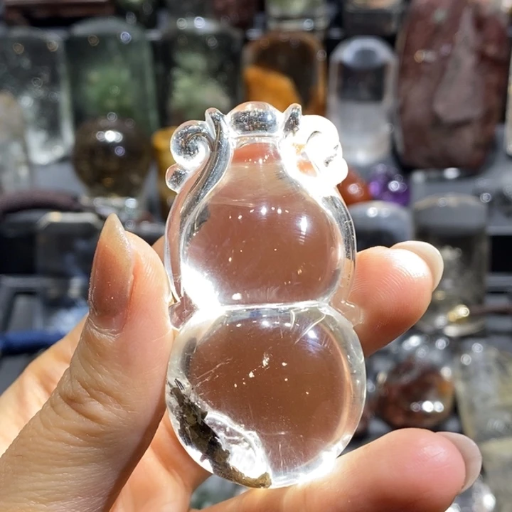 对***手未镶嵌水晶颈饰水晶葫芦