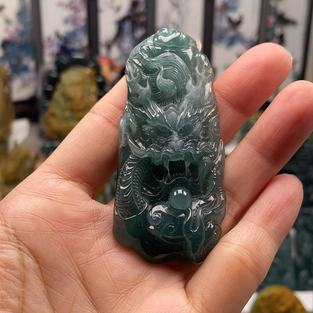 翡翠未镶嵌颈饰天然翡翠a货龙