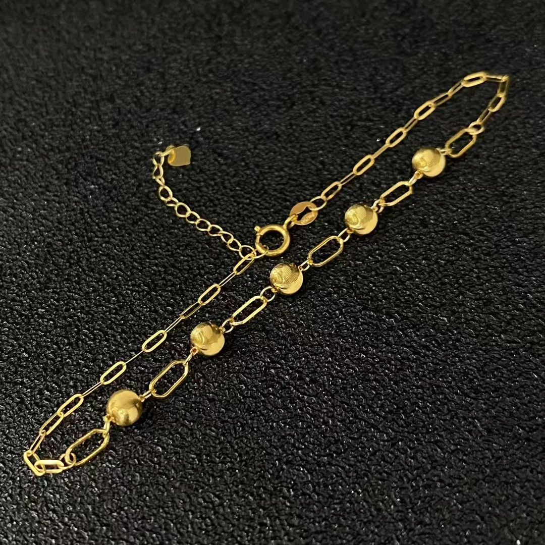 18k金猫眼大卡手链#f134