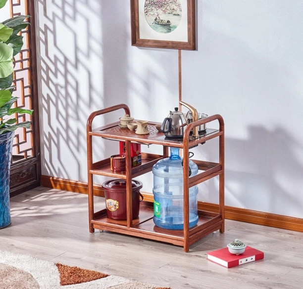 刺猬紫檀红木可移动带轮全自动小型泡茶桌中式实木茶台