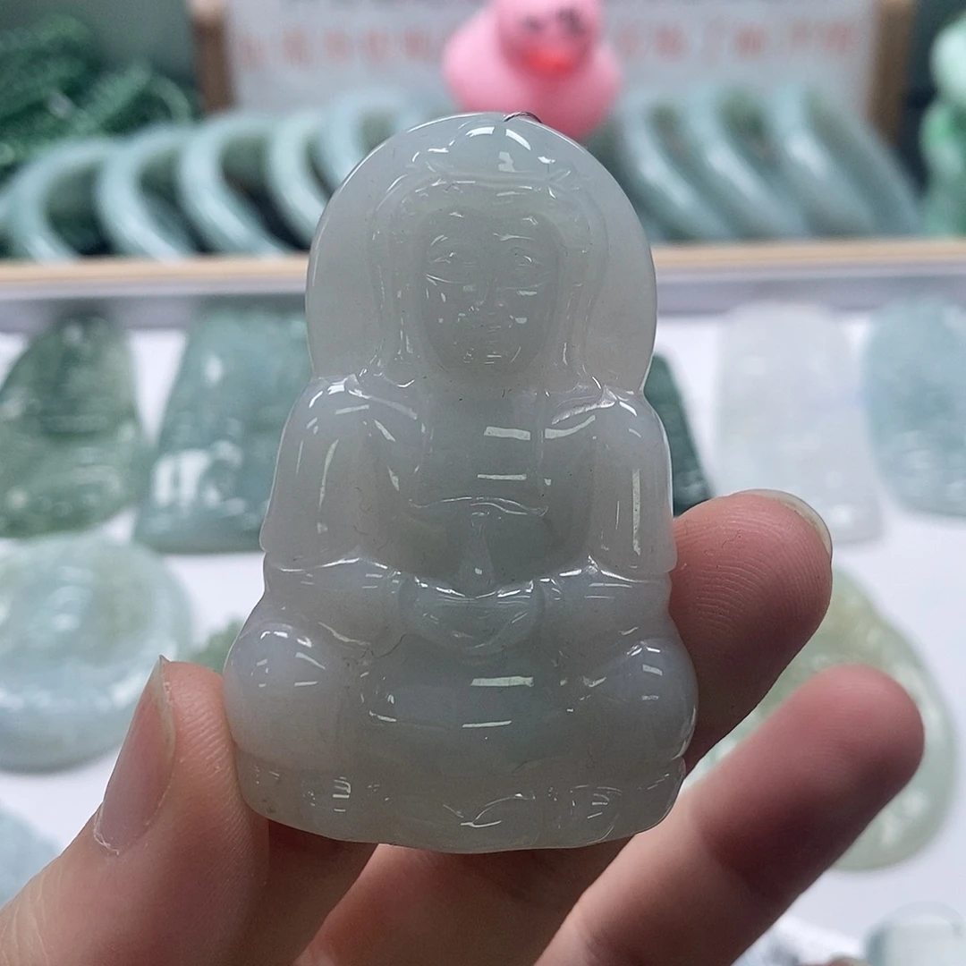 翡翠未镶嵌颈饰2-14翡翠A货挂件