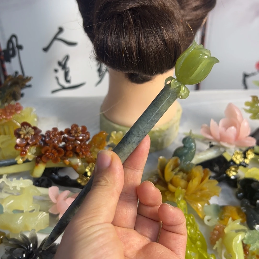 蛇纹石玉未镶嵌发饰