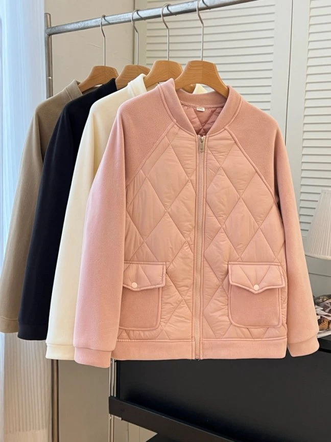 女士瑜伽服运动打底棉服立领轻薄秋冬保暖外套休闲棒球服棉袄