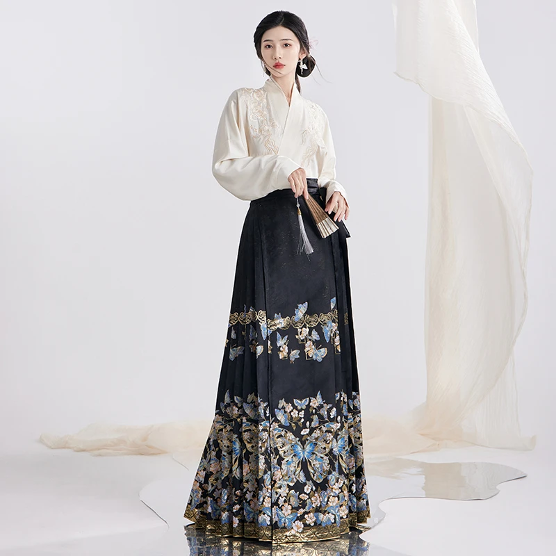 【庄周梦蝶】四季新款重工织金仿妆花日常飘逸气质中国风高端马面裙