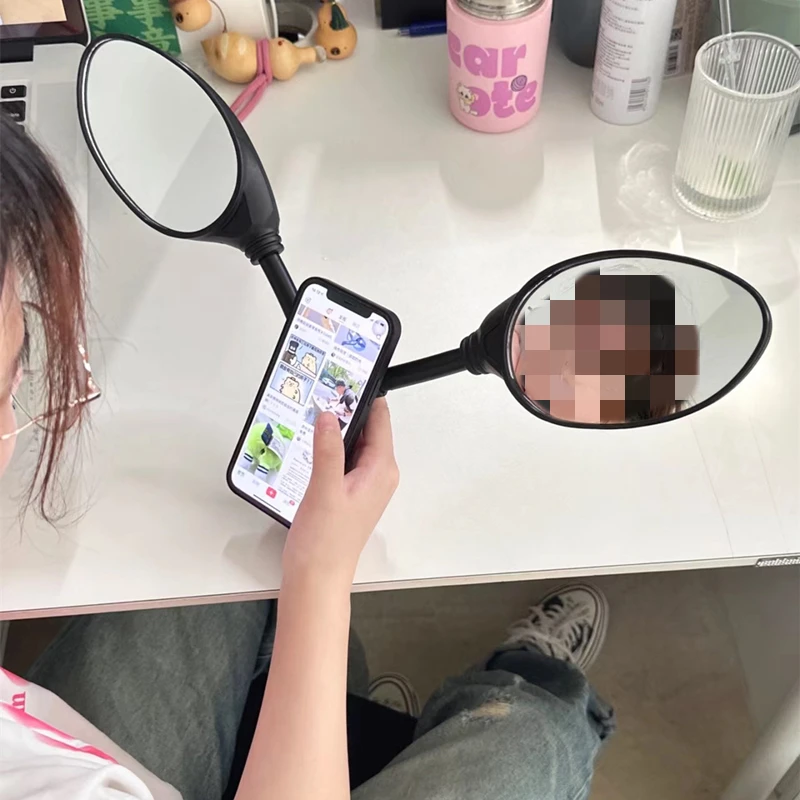 反光镜适用苹果华为OPPO小米vivo荣耀多型号手机壳摸鱼恶搞怪抽象