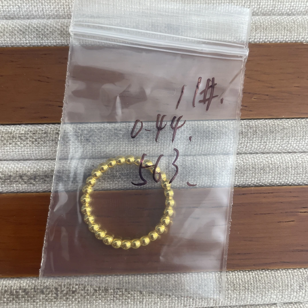 A1克重0.44 11号 珠珠戒指 足金999
