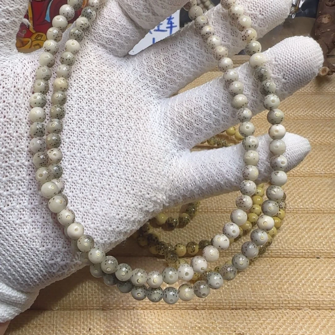 星月菩提手串6圆32以上大留白冰糖玉化