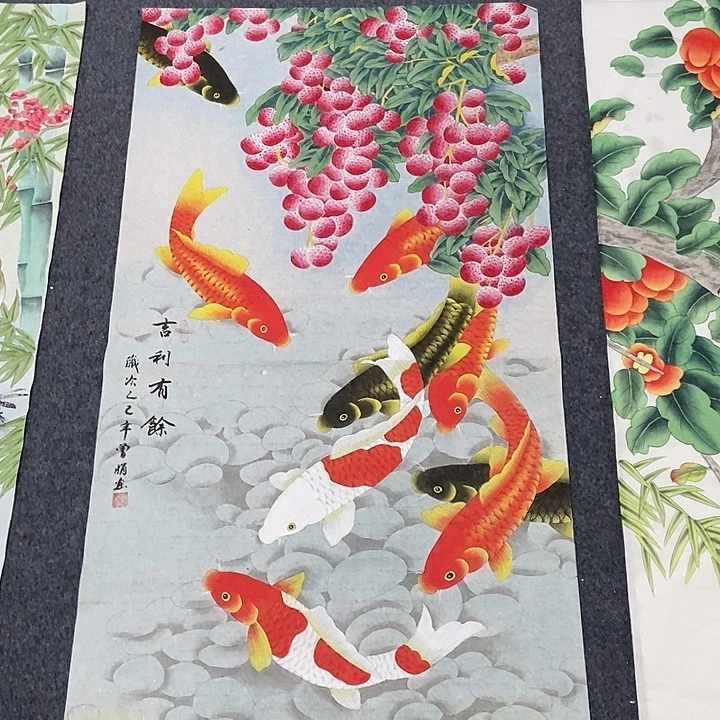 国画四尺工笔花鸟一副