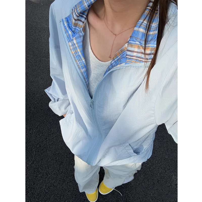 UPF50+冰川蓝冰丝防晒衣男款夏季户外透气薄款外套休闲情侣防晒服