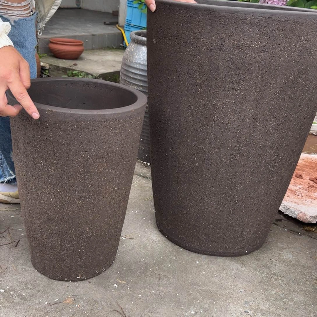 紫砂花瓶口47高60宜兴粗陶粗糙