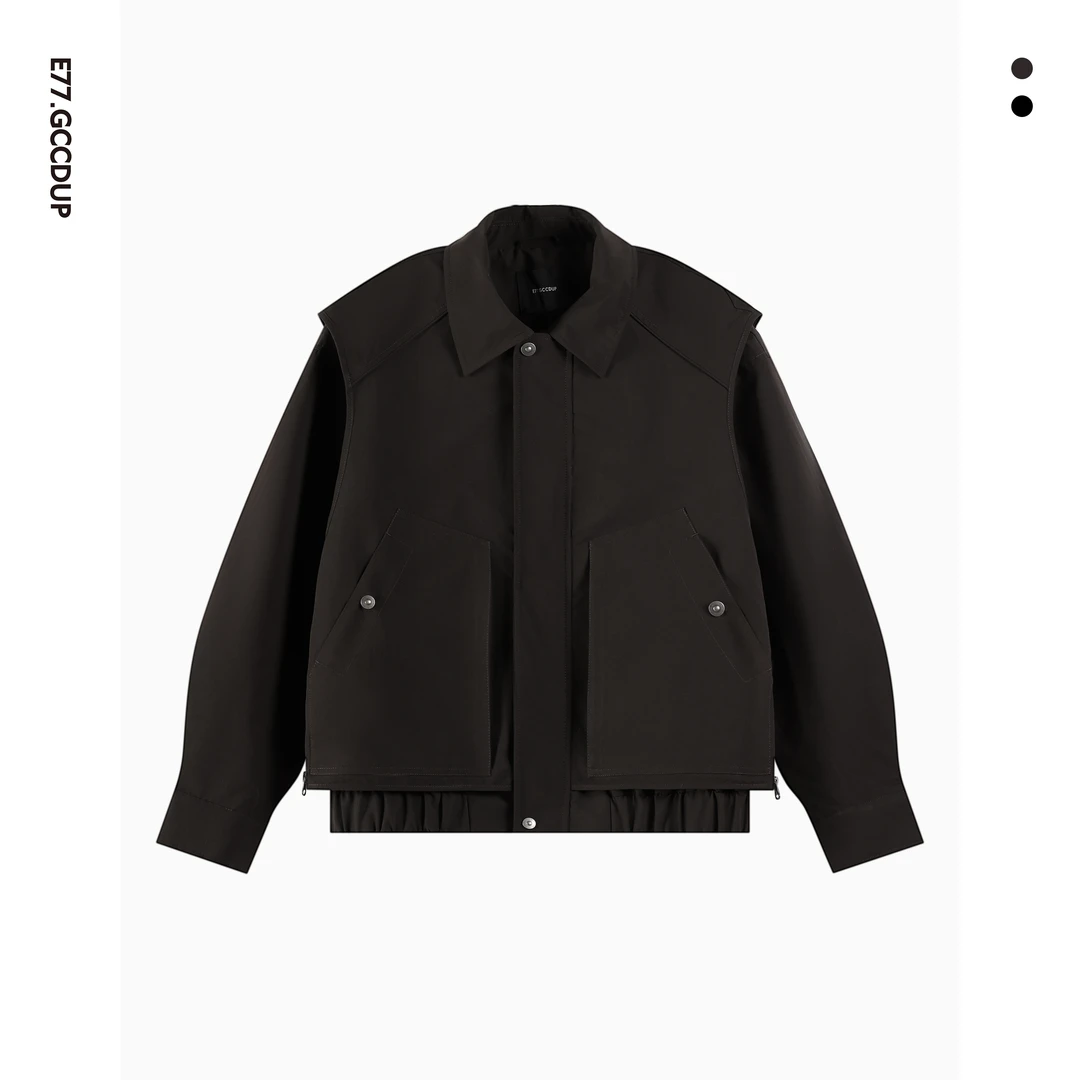 GCCDUPE77『格度』Chic 高级酷飒假两件时尚休闲百搭防水夹克外套