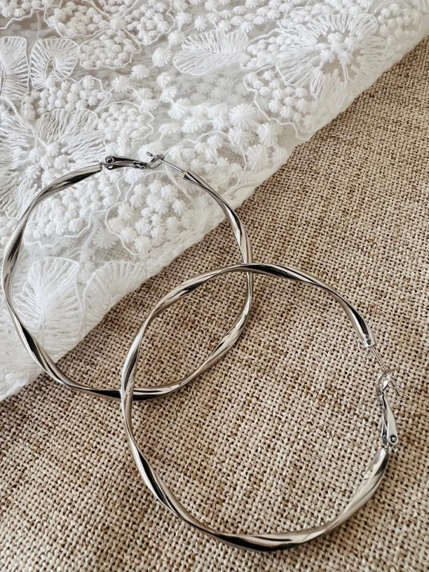 铜合金耳饰 韩国经典不规则形状大素圈耳饰时尚百搭高质感