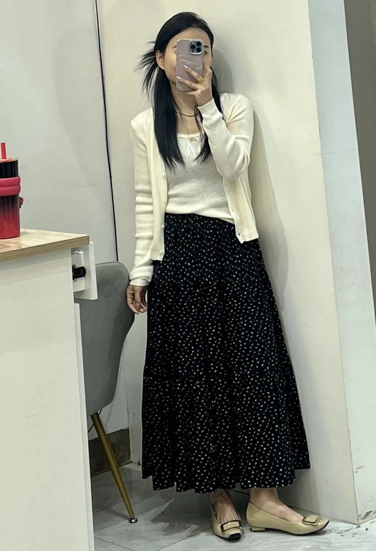 春日气息 碎花松紧半裙