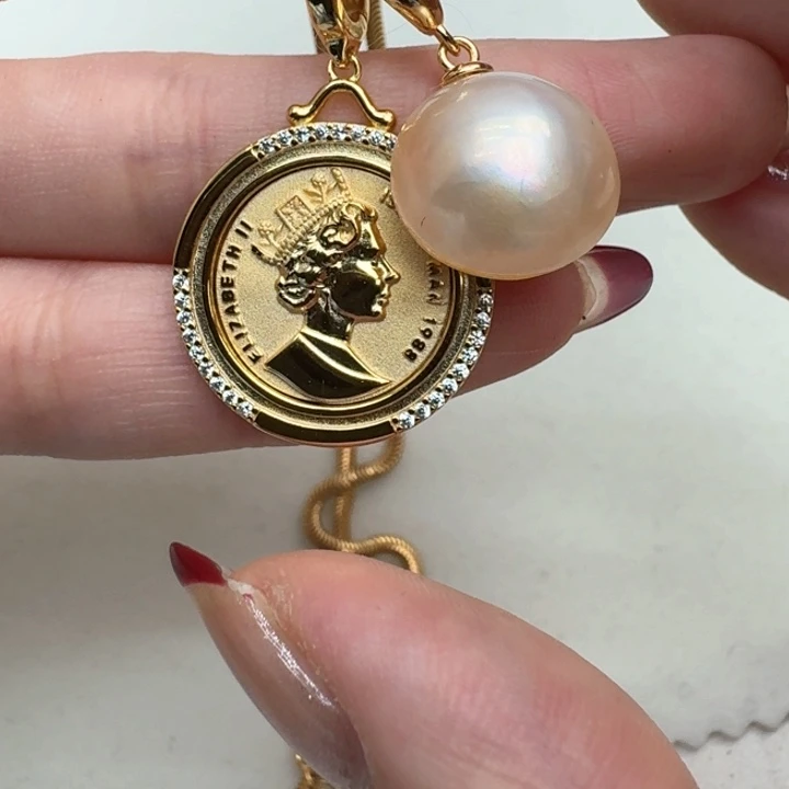 拼合珍珠（马贝珠）颈饰银S925镶嵌