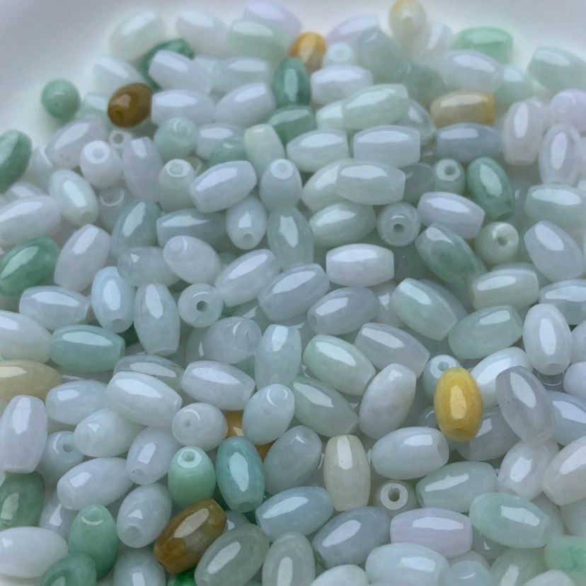 【闪购商品】翡翠手链未镶嵌卡4.6x7.4冰米珠100颗