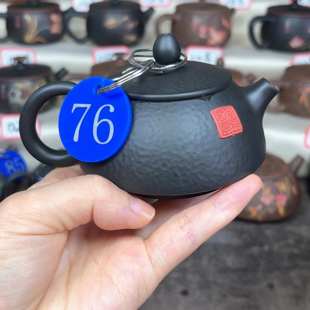 125毫升纯手工锤纹短嘴石瓢壶
